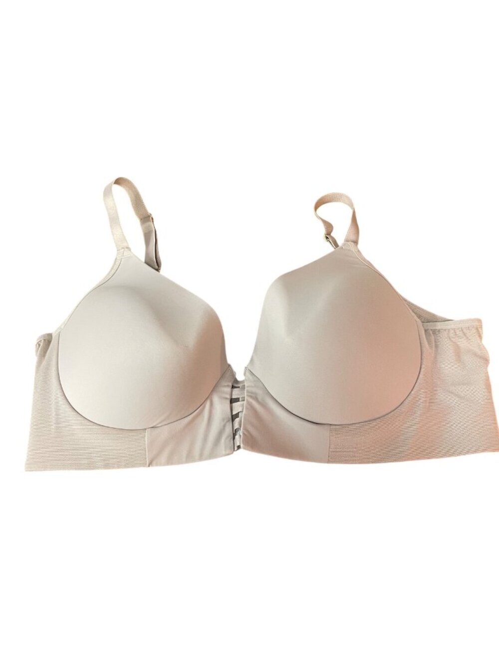 Leonisa Memory Foam Pushup Underwire Bustier Bra Tan Sz 38 Strappy Front 091010